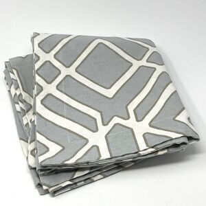 Pottery Barn Foundations SHELBY King Shams Linen Cotton Set Of 2 Gray Geometric